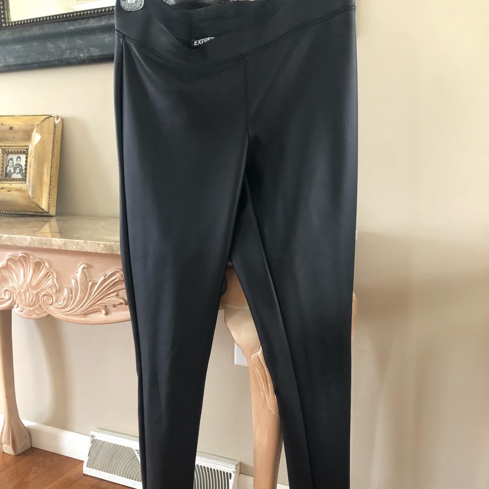 Express black coated stretchy legging